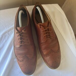 Cole Haan Grand Os Tan Leather Wingtips Oxfords Size 10